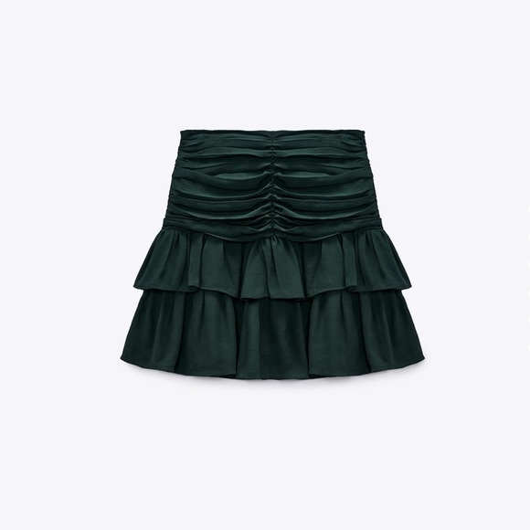 Zara Ruffled Ruched Skirt NWT - Picture 4 of 6
